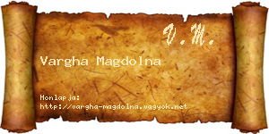 Vargha Magdolna névjegykártya